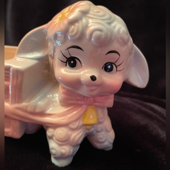 Vintage MCM Rubens Originals Los Angeles Lamb & Cart Planter made in Taiwan 9144 - Picture 2 of 15